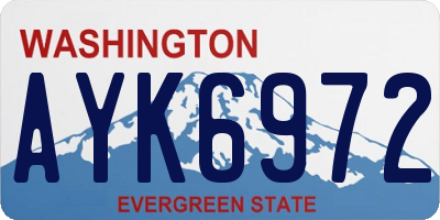 WA license plate AYK6972