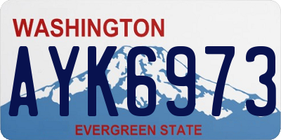 WA license plate AYK6973