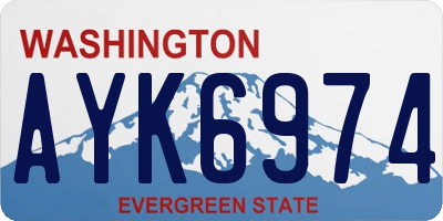 WA license plate AYK6974