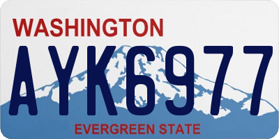 WA license plate AYK6977