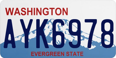 WA license plate AYK6978