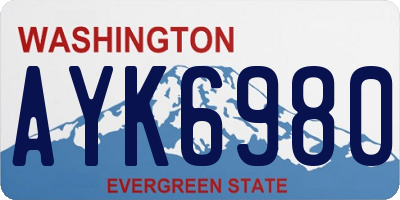WA license plate AYK6980