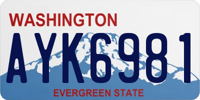 WA license plate AYK6981