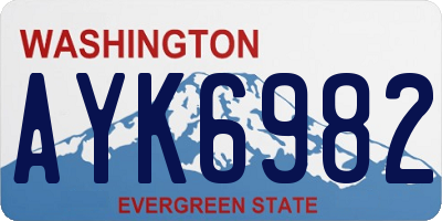 WA license plate AYK6982