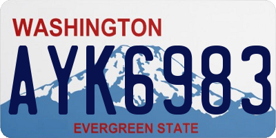 WA license plate AYK6983