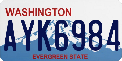 WA license plate AYK6984