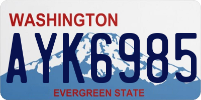 WA license plate AYK6985