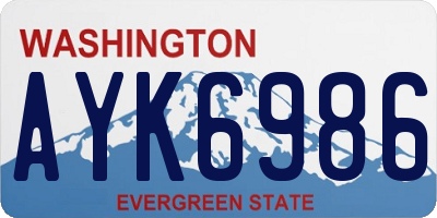 WA license plate AYK6986