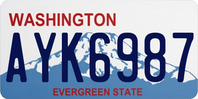 WA license plate AYK6987