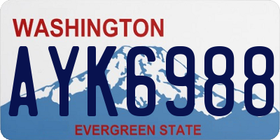 WA license plate AYK6988