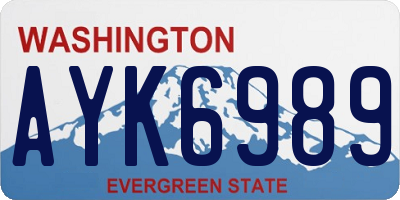 WA license plate AYK6989