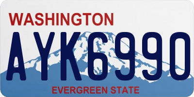 WA license plate AYK6990