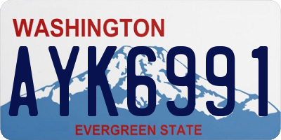 WA license plate AYK6991