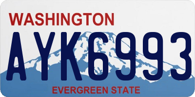 WA license plate AYK6993