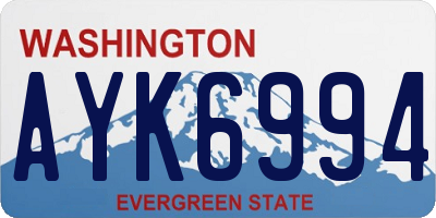 WA license plate AYK6994