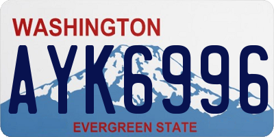 WA license plate AYK6996