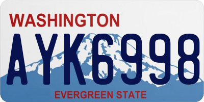 WA license plate AYK6998