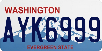 WA license plate AYK6999