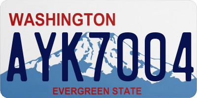 WA license plate AYK7004