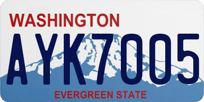 WA license plate AYK7005