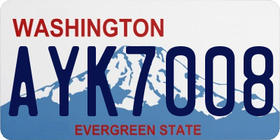 WA license plate AYK7008