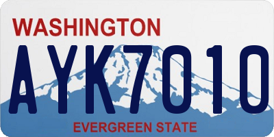 WA license plate AYK7010
