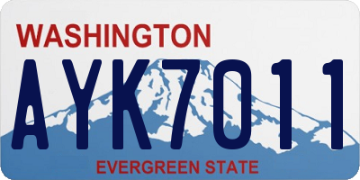 WA license plate AYK7011