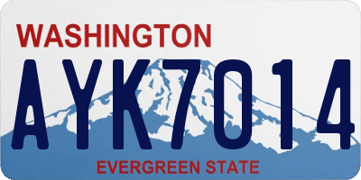 WA license plate AYK7014