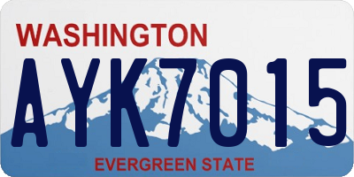 WA license plate AYK7015