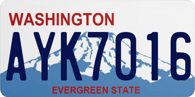 WA license plate AYK7016