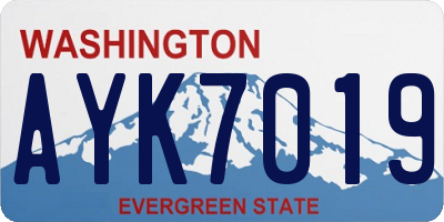 WA license plate AYK7019