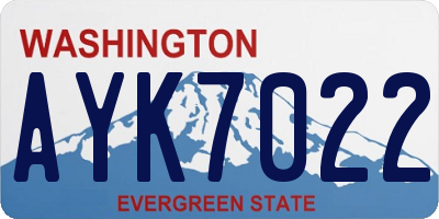 WA license plate AYK7022