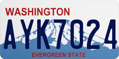 WA license plate AYK7024
