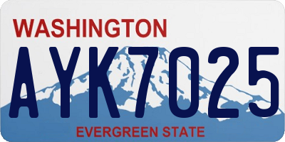 WA license plate AYK7025