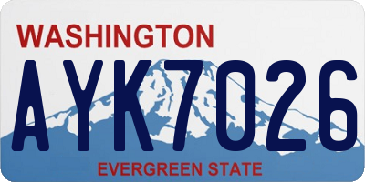 WA license plate AYK7026