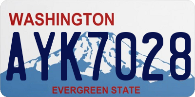 WA license plate AYK7028