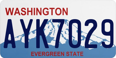 WA license plate AYK7029