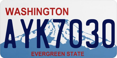 WA license plate AYK7030
