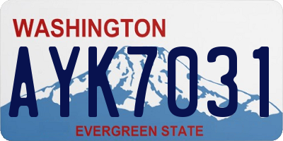 WA license plate AYK7031