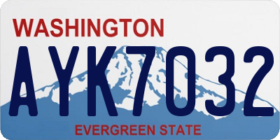 WA license plate AYK7032