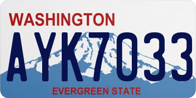 WA license plate AYK7033