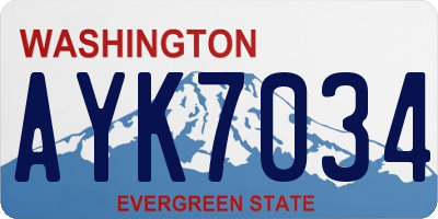 WA license plate AYK7034