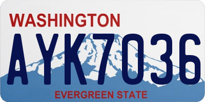 WA license plate AYK7036