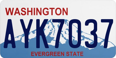WA license plate AYK7037