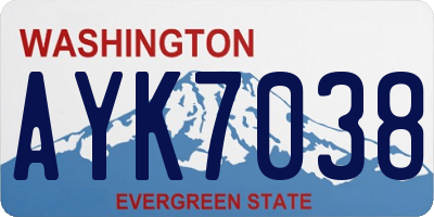 WA license plate AYK7038