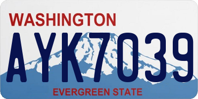 WA license plate AYK7039