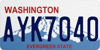 WA license plate AYK7040