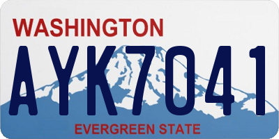 WA license plate AYK7041