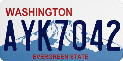 WA license plate AYK7042