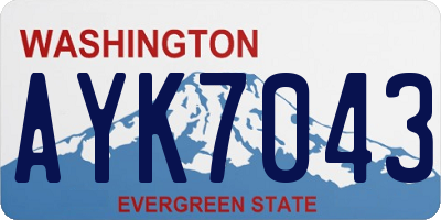 WA license plate AYK7043